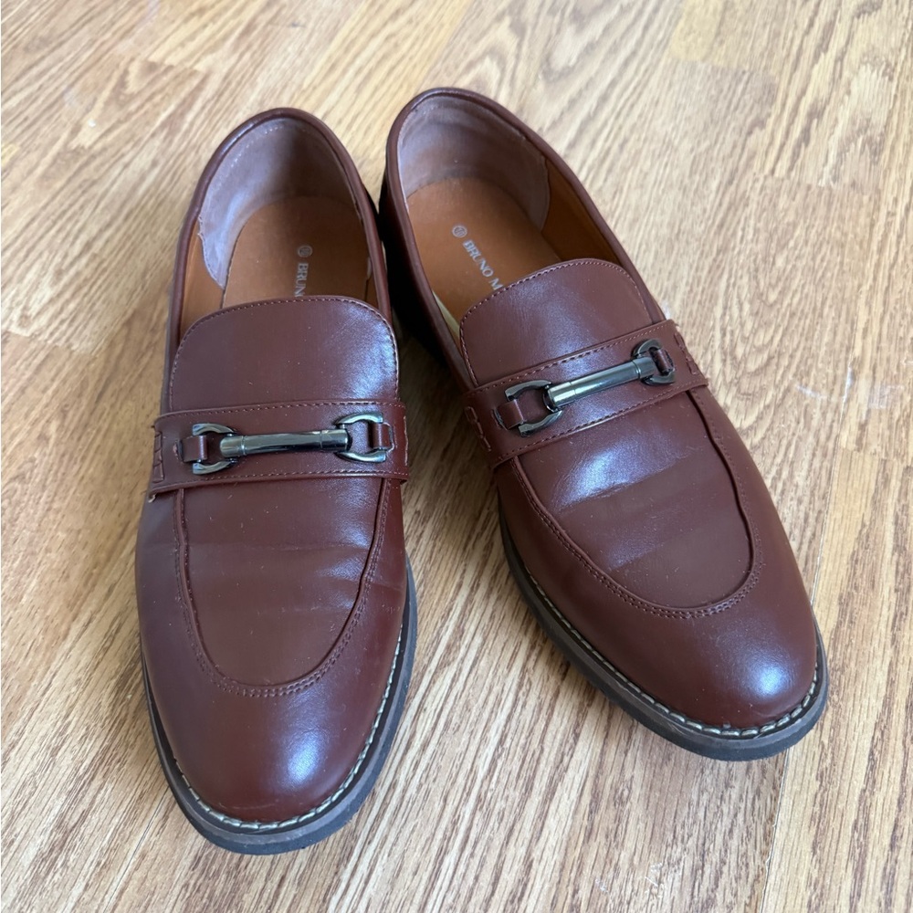 Bruno Marc Elegant Brown Leather Loafers for Men